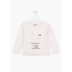 Losan rózsaszín hosszú ujjú felső virágos mintával