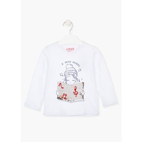 Losan hosszú ujjú fehér flitteres felső 