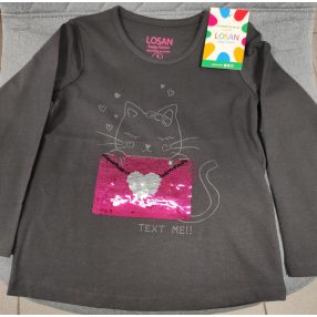 Losan hosszú ujjú fekete flitteres felső