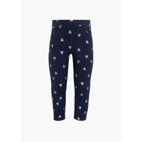 LOSAN ezüst szívecske mintás sötétkék leggings
