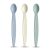 Bioműanyag baba etetőkanál szett tengerkék-krémfehér-menta 3 db