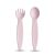 Bioműanyag baba kanál-villa szett púderrózsaszín