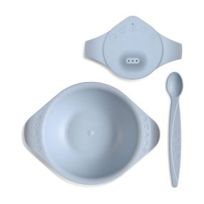   Bioműanyag baba étkészlet szett 6 hónapos kortól tengerkék
