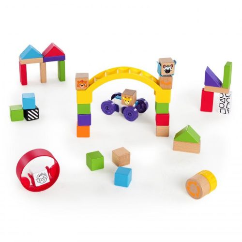 BABY EINSTEIN Játék fa építőjáték Curious Creations Kit HAPE 12hó+