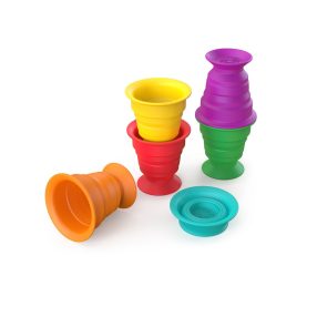   BABY EINSTEIN Játék pohár maxi tapadókorongok  6db Stack & Squish Cups™ 6hó+