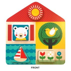   Petit Collage 100% organikus fejlesztő fa kirakós játék, nappal-éjszaka