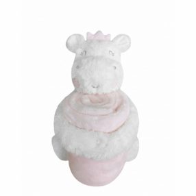   Kikkaboo takaró - 75x100 cm plüss játákkal ölelõ viziló rózsaszín