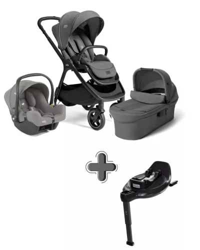 Joie Signature Finiti 2in1 babakocsi Ebony + i-Snug 2 hordozó Pebble +  i-Base Encore bázistalp
