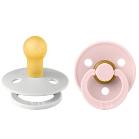   BIBS játszócumi - Colour natúr kaucsuk 0-6 hó harmat és cseresznyevirág 2 db