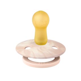   BIBS játszócumi - Tie Dye natúr kaucsuk 6-18 hó púderrózsaszín és krémfehér 2 db