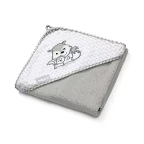   BabyOno fürdõlepedõ kapucnis bambusz 100x100cm szürke róka 346/03