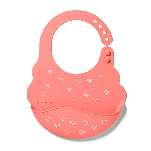 BabyOno elõke szilikon állítható rózsaszín Szívek 829/04