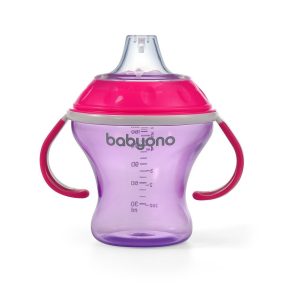   BabyOno itatópohár - csöpögésmentes puha csõrrel 3hó 180ml pink  1456/02