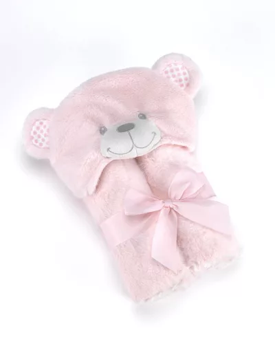 Mora POMPON BEAR P86 pléd 75*95  04-pink - dobozos