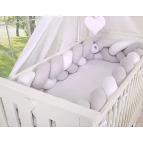   BabyLion Prémium Fonott rácsvédő XXL - Szürke-Fehér-Szürke