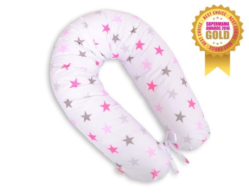 BabyLion Prémium szoptatós párna - Rózsaszín csillagok