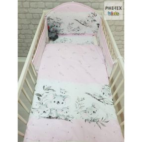   Pihe-Tex Ágynemû Pamut 3 részes 90x140 40x50cm Koala rózsaszín 656/R