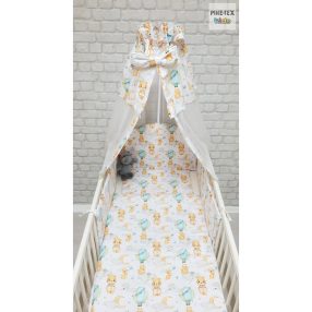   Pihe-Tex Ágynemû Pamut 4 részes 90x140 40x50cm Hõlégballonos maci zöld 683/Z