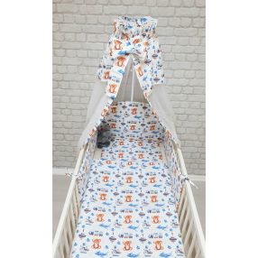   Pihe-Tex Ágynemû Pamut 4 részes 90x140 40x50cm Búgócsigás maci kék 686