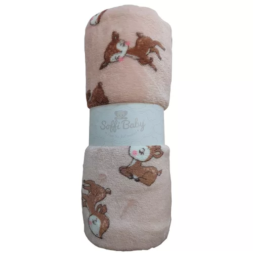 Soffi Baby takaró plüss dupla púderszínû Õzike 75x100cm