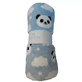   Soffi Baby takaró plüss dupla kék fehér pandapofi 75x100cm