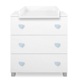BABYLION PRÉMIUM PELENKÁZÓ KOMÓD - KÉK SZÍVECSKE