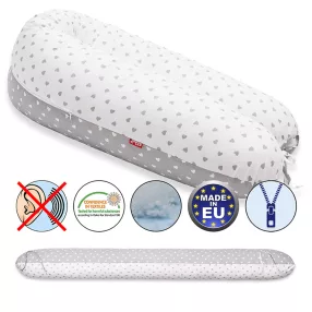   Scamp szoptatós párna univerzális pamut Little Heart White Grey SZPE136