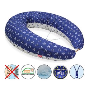   Scamp szoptatós párna formázott gombosvégû Ancora Blue White SZPG011