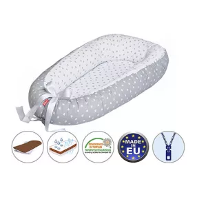   Scamp babafészek kókuszbetétes Little Heart White Grey BF002