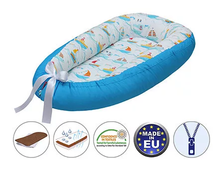 Scamp babafészek kókuszbetétes Blue Boats BF029