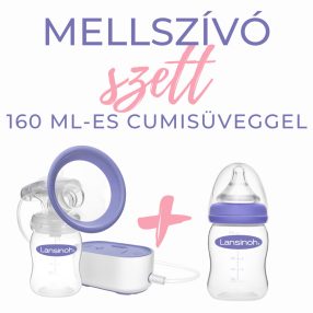   Lansinoh 2 fázisú kompakt elektromos mellszívó 160ml cumisüveggel szettben