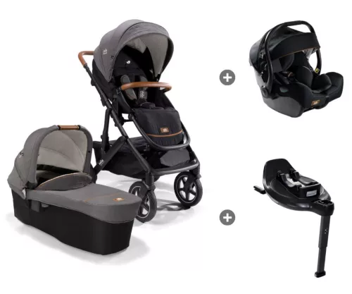 Joie Signature Vinca 4in1 babakocsi Carbon + i-Jemini hordozó + i-Base Encore bázistalp