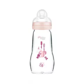   MAM FEEL GOOD ÜVEGBŐL KÉSZÜLT CUMISÜVEG 260 ML RÓZSASZÍN