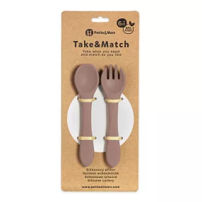 PETITE&MARS Szilikon evőeszköz Take&Match Velvet Latte 6m+