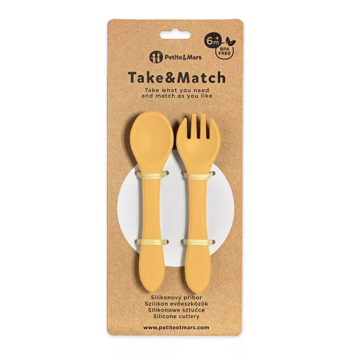 PETITE&MARS Szilikon evőeszközök Take&Match Intense Ochre 6m+