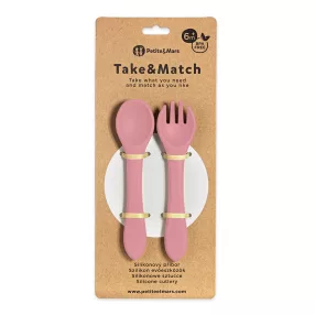   PETITE&MARS Szilikon evőeszközök Take&Match Dusty Rose 6m+