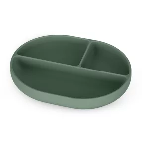   PETITE&MARS Szilikon osztott tányér, ovális Take&Match Misty Green 6m+