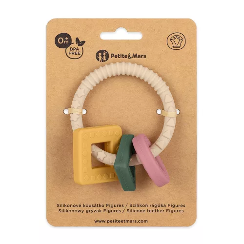 PETITE&MARS szilikon rágóka Figures Desert Sand 0m+