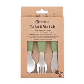   PETITE&MARS Rozsdamentes acél evőeszköz készlet Take&Match Sweet Pea 12m+