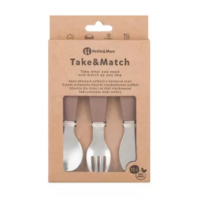   PETITE&MARS Rozsdamentes acél evőeszköz készlet Take&Match Velvet Latte 12m+
