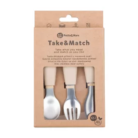   PETITE&MARS Rozsdamentes acél evőeszközkészlet Take&Match Desert Sand 12m+