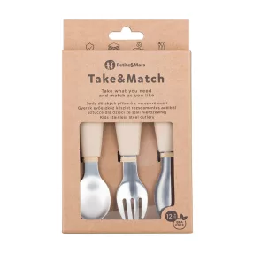   PETITE&MARS Rozsdamentes acél evőeszközkészlet Take&Match Desert Sand 12m+