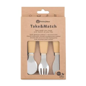  PETITE&MARS Rozsdamentes acél evőeszközkészlet Take&Match Intense Ochre 12m+