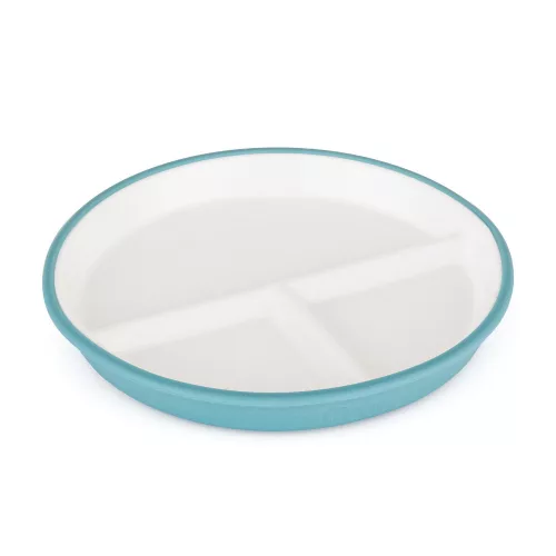 PETITE&MARS Kerámia tányér szilikon borítással Teal Blue