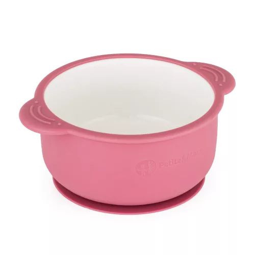 PETITE&MARS Kerámia tálka szilikon borítással Candy Pink