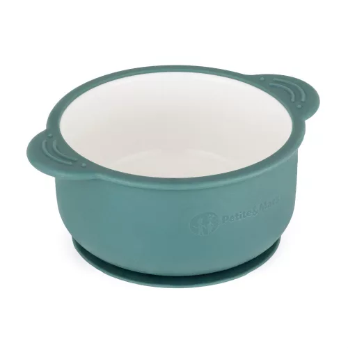 PETITE&MARS Kerámia tálka szilikon borítással Misty Green