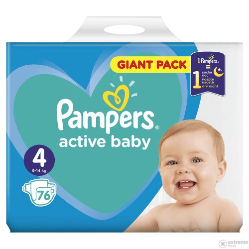 Pampers Active Baby 4 Giant Pack pelenka 9-14kg 76db
