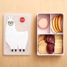   3 Sprouts környezetbarát, 100% orvosi szilikon uzsonnás doboz, láma