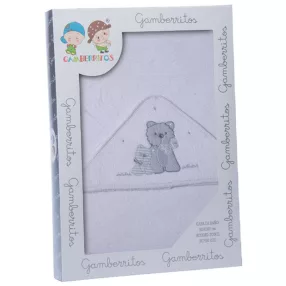   Gamberritos fürdõlepedõ kapucnis 100x100cm kutya fehér/szürke 10400