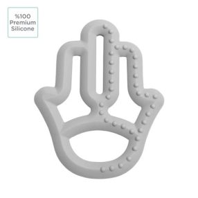 Ergonómikus szilikon rágóka, powder grey | Minikoioi